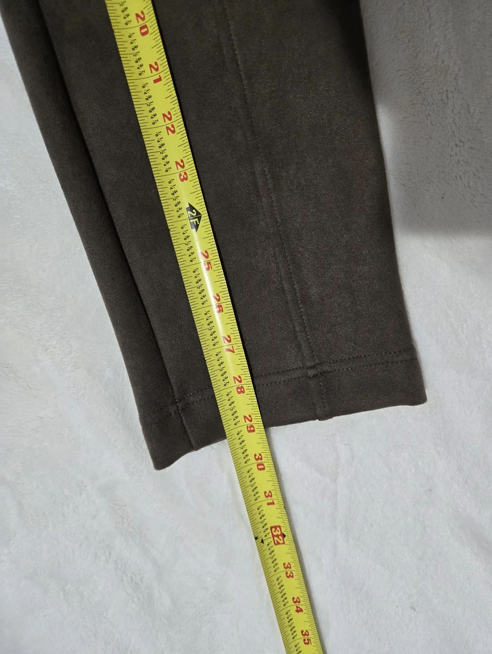 Andrew Marc Faux Suede Pants Brown Pull On XL Vegan Leather Look Boho Slacks